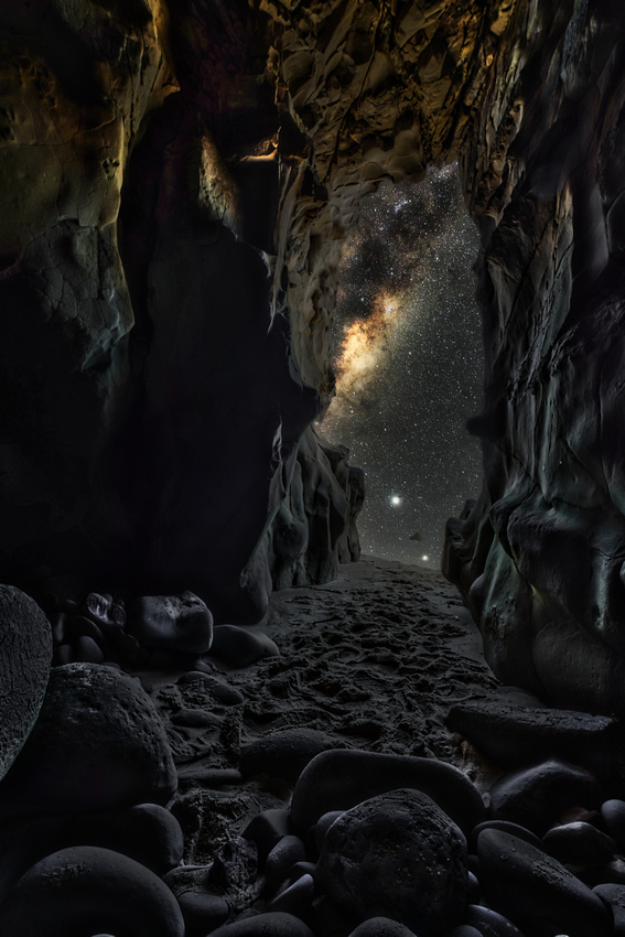 Milkyway through a cave